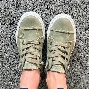 Green Canvas Blowfish Sneakers